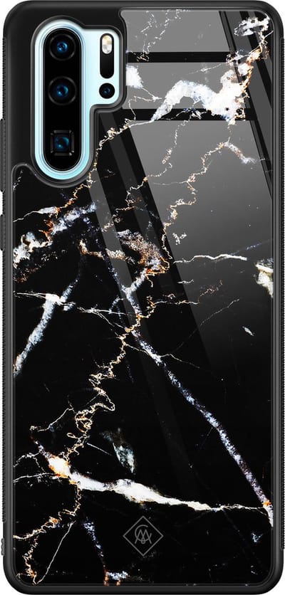 Casimoda® hoesje - Geschikt voor Huawei P30 Pro - Marmer Zwart - Hard Case Backcover - TPU - Zwart - Marmer