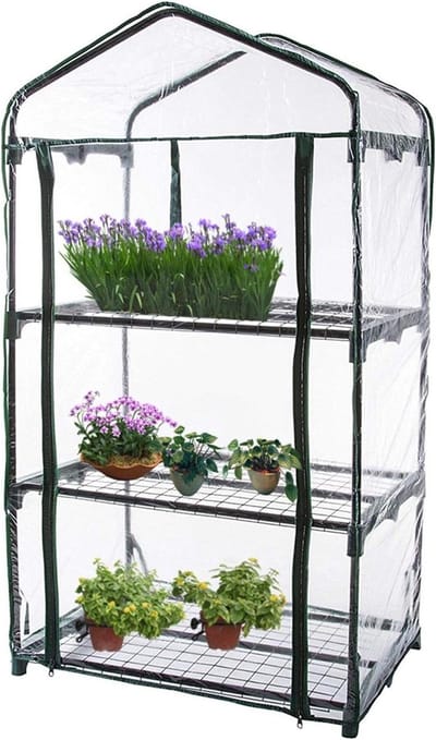 Foliekas Balkon - Plantenkas Afdekking - Planten Beschermen - Waterdicht UV-bestendig - 3 Rekken - Helder