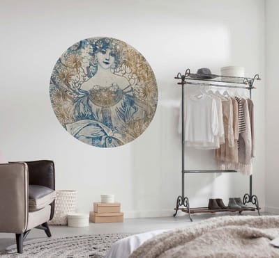 Fotobehang - Goddess 125x125cm - Rond - Vliesbehang - Zelfklevend