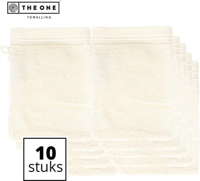The One Towelling Bamboe Washandjes - 16 x 21 cm - 10 Stuks - Voordeelverpakking - Bamboe/Katoen - 600 gr/m² Stofdikte - Hypoallergeen - Beige