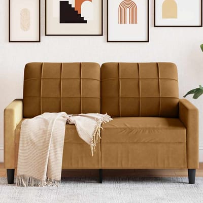 vidaXL - Tweezitsbank - 120 - cm - fluweel - bruin