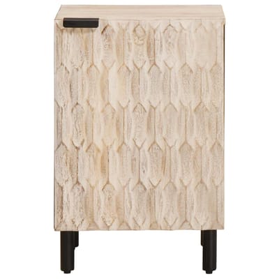 vidaXL - Badkamerkast - met - plank - Wit - 38 - x - 33 - x - 58 - cm - Massief - Mango - Hout