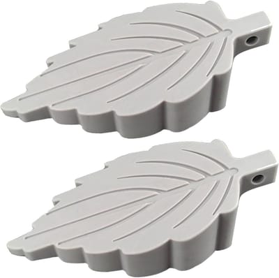 Deurstopper - Deurwig - Deuren Op Hun Plaats - Bladvorm Ontwerp - 2 Stuks 9 cm - Grijs