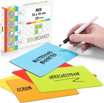 Herschrijfbare Planbord Magneten 10x15cm - 25 stuks Mix Kleuren | 2DOBOARD