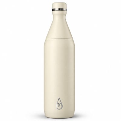 Motivai Easy Sip - RVS Thermosfles met Draaidop – 600ML (20oz) – Lekvrij & Dubbelwandig – Thermosbeker Waterfles To Go – BPA-vrij – Crème