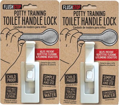 Toilet Slot - Kinderbeveiliging - Voorkomt Spoelen - Eenvoudig te Bevestigen - 21 x 12 x 6 cm - Wit