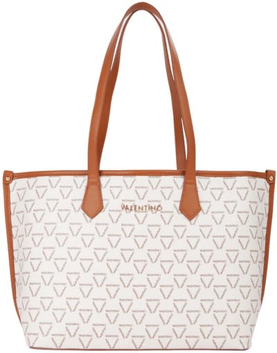 VALENTINO Schoudertas Lady Re Shopping Bag Bianco / Cuoio Crème