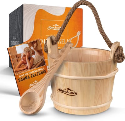Luxe sauna emmer set met henneptouw - Duurzame sauna-accessoires voor optimale infusies