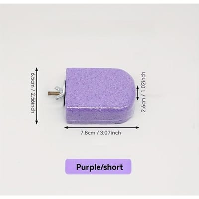 Supports de ponçage pour griffes d'oiseaux en plâtre. Convient aux perruches, canaris, calopsittes et autres oiseaux. Bâtonnets à rogner le bec et les griffes pour perroquets Short violet