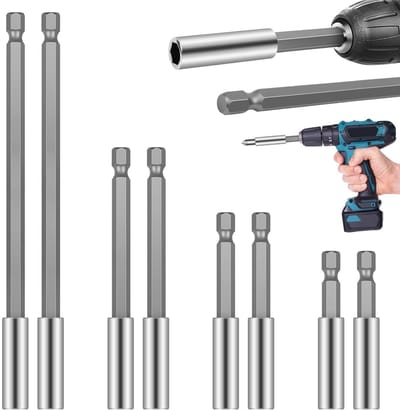 Magnetische Bit Houder 1/4 Inch - Snelle Verwisseling, Lang Model, Geschikt voor Accuschroefmachines en Boormachines - 8 Stuks