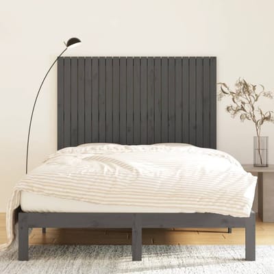 vidaXL - Wandhoofdbord - 146,5x3x110 - cm - massief - grenenhout - grijs