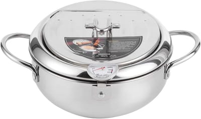 Mini Koekenpan en Frituurpan van Roestvrij Staal met Thermometer