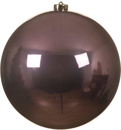 Decoris Kerstbal - lila paars - groot - D14 cm - kunststof - glans - kerstversiering