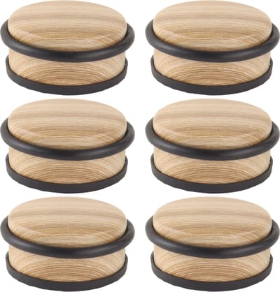NORDIX Premium Deurstopper - Deurstoppers voor Binnen - Deurstop - Deurbuffer - Set van 6 Stuks - 10.4x4.7cm - Houtlook - MADERA