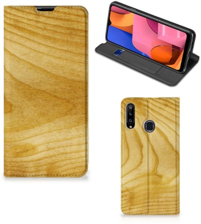 Samsung Galaxy A20s Book Wallet Case Licht Hout