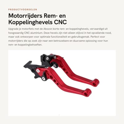 Dailygoods- Remhebel CNC Aluminium - Koppeling/Remhebel - Geschikt voor GY6/CG125 - 1 Paar - Lengte 16/19 cm - Gewicht 296g - Motorcycle Levers