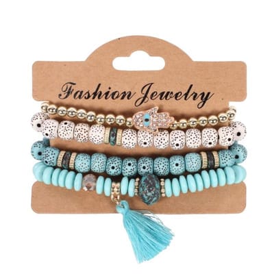 Fako Bijoux® - Armband Set - Boho - Turquoise