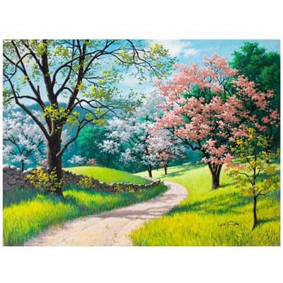 DIY 5D Diamond Painting Landschap Vier Seizoenen Handgemaakte Cross Stitch Home Decor 20X30CM gray