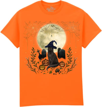 Kat Halloween Cat The Coloured House T-shirt XXL