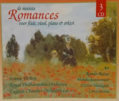 3-CD EMMY VERHEY / ROYAL PHILHARMONIC ORCHESTRA / ENGLISH CHAMBER ORCHESTRA / .. - DE MOOISTE ROMANCES VOOR FLUIT, VIOOL, PIANO & ORKEST