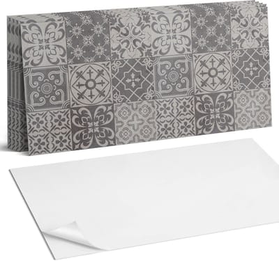 Coloray Plaktegels - 3x3 tegelpatronen Wandtegel Zelfklevend - 60 cm x 30 cm - Grijs Plaktegels - 6 stuks - Rechthoek PVC Tegels - Plaktegels Keuken - Zelfklevende Vloertegels Badkamer - Vinyl Tegels - Zelfklevende Wandtegels
