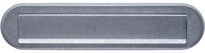 Intersteel Briefplaat ovaal 340x80mm met klep/regenrand rvs getrommeld