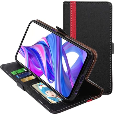ebestStar - Hoes geschikt voor Honor 9X, 9X Pro, Wallet Etui, Book case hoesje, Zwart, Rood