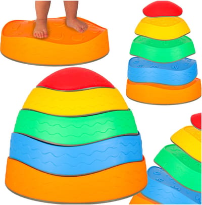 Stapelstenen - Balanceerstenen - Regenboog - 5 Stuks - Balans Speelgoed - Steppingstones - Rivierstenen