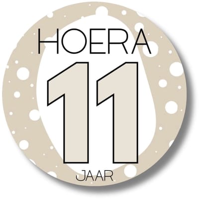 Sticker Hoera 11 jaar | Stickervel verjaardag 20 stuks | Traktatie sticker