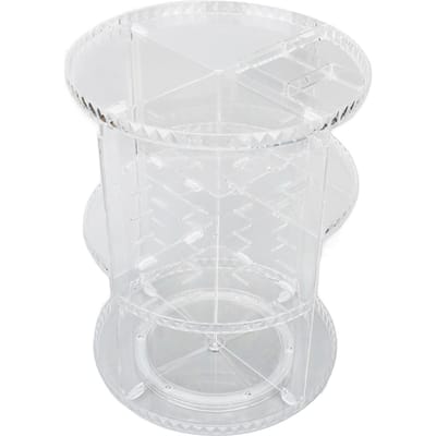 360 Graden Rotatie Roterende Make-up Organizer Transparante Stabiele Basis Cosmetica Opbergdoos voor white