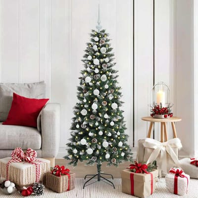vidaXL - Kunstkerstboom - Groen - 150 - cm - PVC - en - Plastic - en - Staal