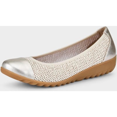 Ballerina's in tricotlook - steengrijs / metallic - Gr. 37 van Goldner Fashion