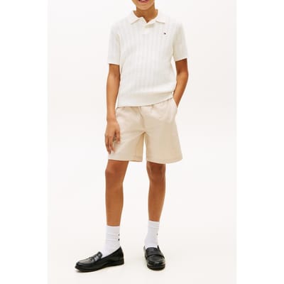 Tommy Hilfiger Boys Open Stitch Polo Sweater Ivory Silk Größe: 7 | Strickjacken Outlet | kids | Weiß