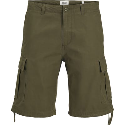 Korte regular fit cargobroek met riemlussen, model 'COLE BARKLEY'