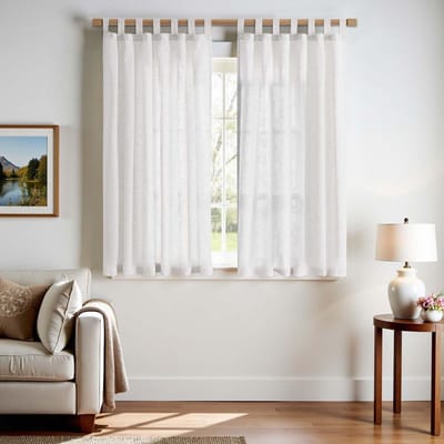 Unyqoos® Elegante Linnenlook Gordijnen Set voor Woonkamer, Slaapkamer en Keuken - Half-Transparant en Lichtfilterend