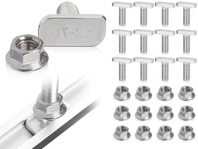 Set van 12 M8 x 20 RVS Hammer Head Schroeven, A2-70, met Flensmoeren en Bevestigingsaccessoires voor Serres
