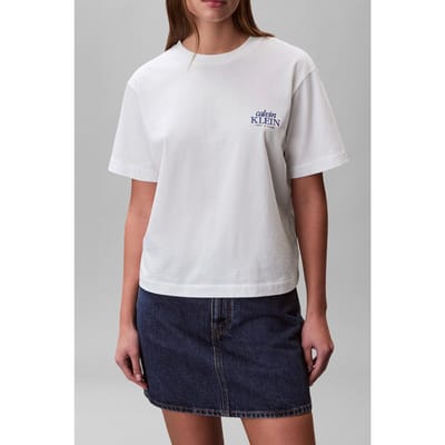 Calvin Klein Short Sleeve Boxy Graphic T-shirt Bright White Taglia: XS | Maglie Sportivi Outlet | Donna | Bianco
