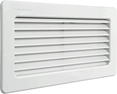 Inbouw Ventilatierooster Wit ABS Rechthoekig 256 x 126 mm
