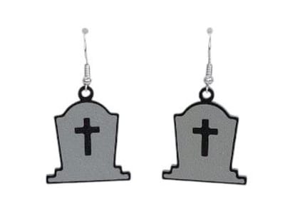 Halloween Oorbellen - Gothic - Oorhangers - Grafsteen - 1 paar