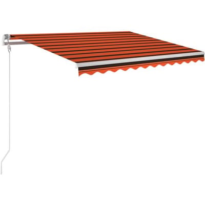 vidaXL - Luifel - automatisch - met - LED - windsensor - 350x250 - cm - oranje - bruin