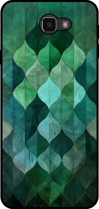 Smartphonica Telefoonhoesje Geschikt voor Samsung Galaxy J7 Prime met groene bladeren opdruk - TPU backcover case green leaf design - Groen geschikt voor Samsung Galaxy J7 Prime