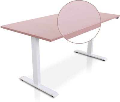 Lineaflex MRC EASY Zit-Sta Bureau – Elektrisch Verstelbaar – 160x80 cm – Blad Dusty Rose – Wit Frame – Inclusief Stekkerdoos & Kabelklemmen