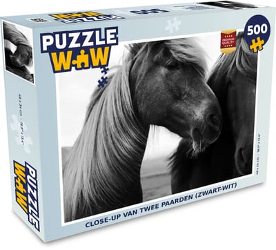 Puzzel Close-up van twee paarden - Legpuzzel - Puzzel 500 stukjes