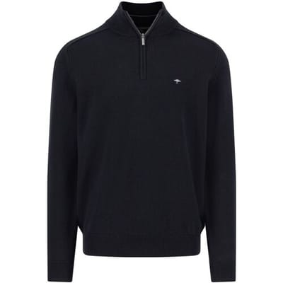 Fynch-Hatton Trui Troyer-Zip Supersoft Cotton Zwart / male