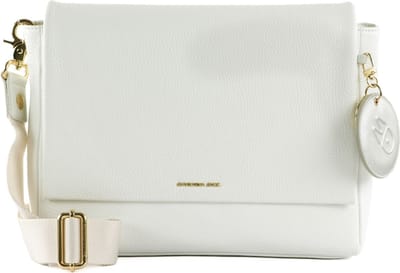 MANDARINA DUCK Leren Schoudertas Mellow Leather Messenger Optical White Wit
