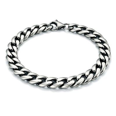 Stalen heren armband LGT JWLS Gourmet schakel Vintage 7mm-21cm
