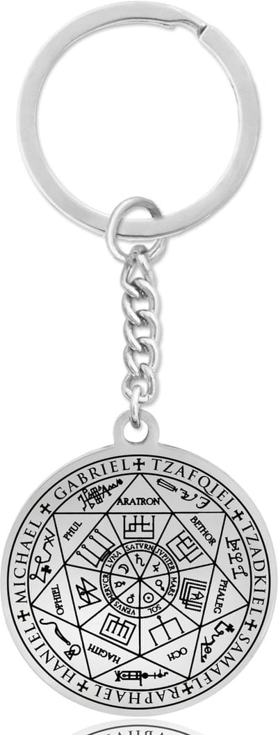 Beschermengelen Sleutelhanger Zilverkleurig - 7 Engelen Cadeau Hanger - Aartsengel - Engelen Hanger