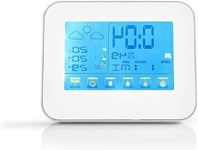 Draadloos Weerstation - Digitale Klok - Weersvoorspelling Binnen - Touchscreen Display - 433 MHz - Wit