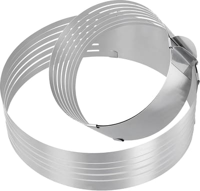 Candala 5 stuks verstelbare taartring met snijhulp, 23-30 cm, 15-20 cm taartbodem, snijhulp, 2 maten, verstelbare taartring, taartaccessoireset voor taarten