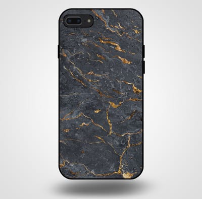 Smartphonica Telefoonhoesje voor iPhone 7/8 Plus met marmer opdruk - TPU backcover case marble design - Goud Grijs geschikt voor Apple iPhone 7 Plus;Apple iPhone 8 Plus